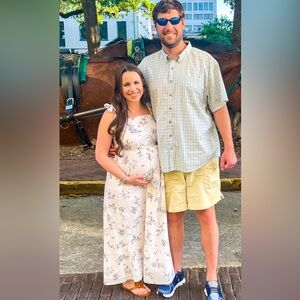 Motherhood Maternity Cotton Dress with Shoulder Ties